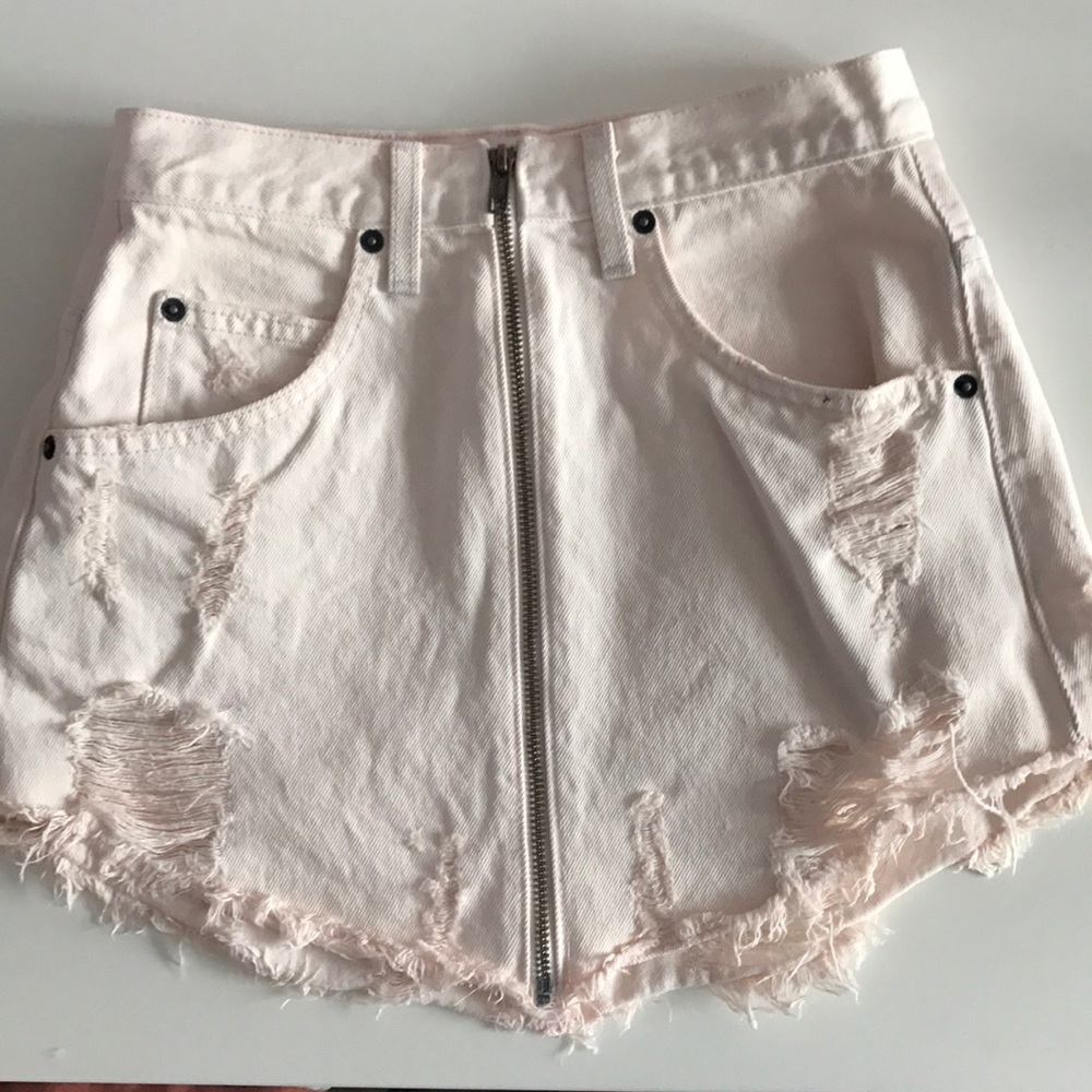 Denim white skirt